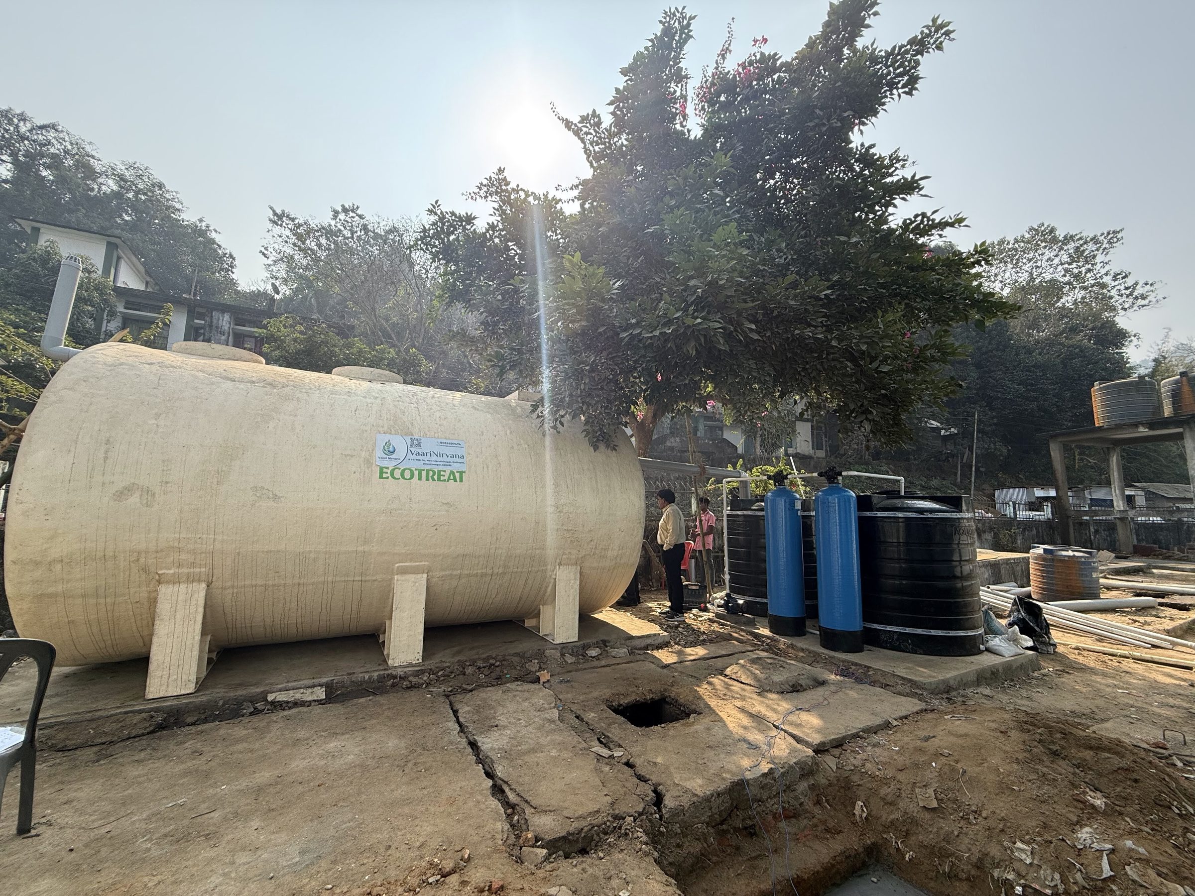 The EcoTreat plant at Baghmara, installed beside the hospital.